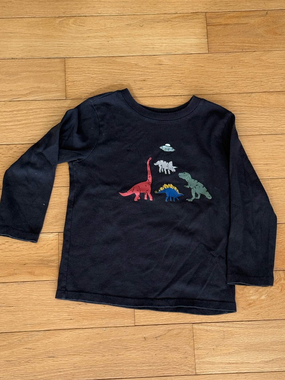 Garanimals Black Long-Sleeve Tee with Colorful Dino Graphics Size 3T